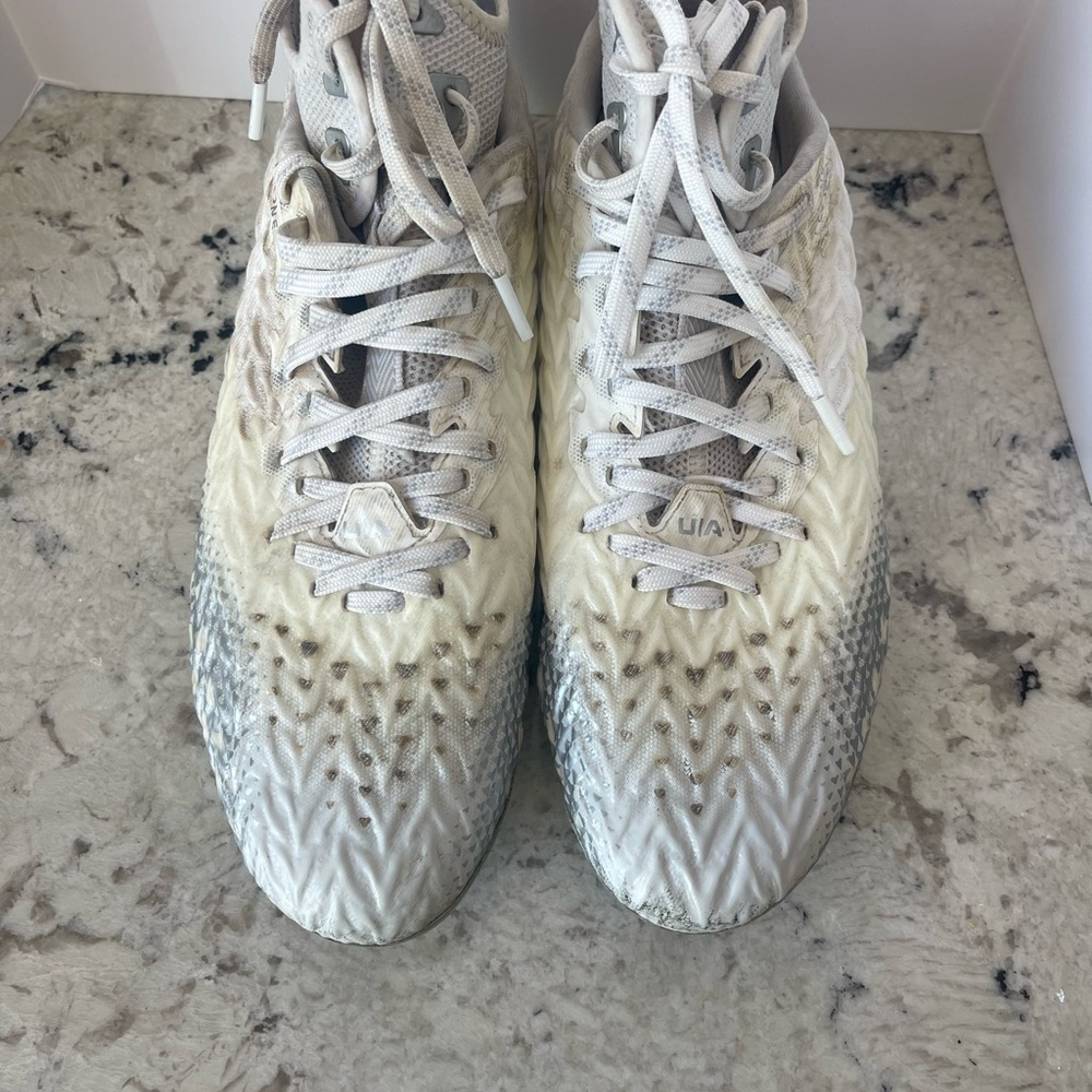 Under Armour Spotlight Clone 3.0 MC Mens Football Cleats White-Metallic Silver - Picture 2 of 6